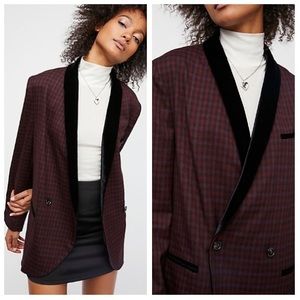 Free People Velvet Trim Blazer